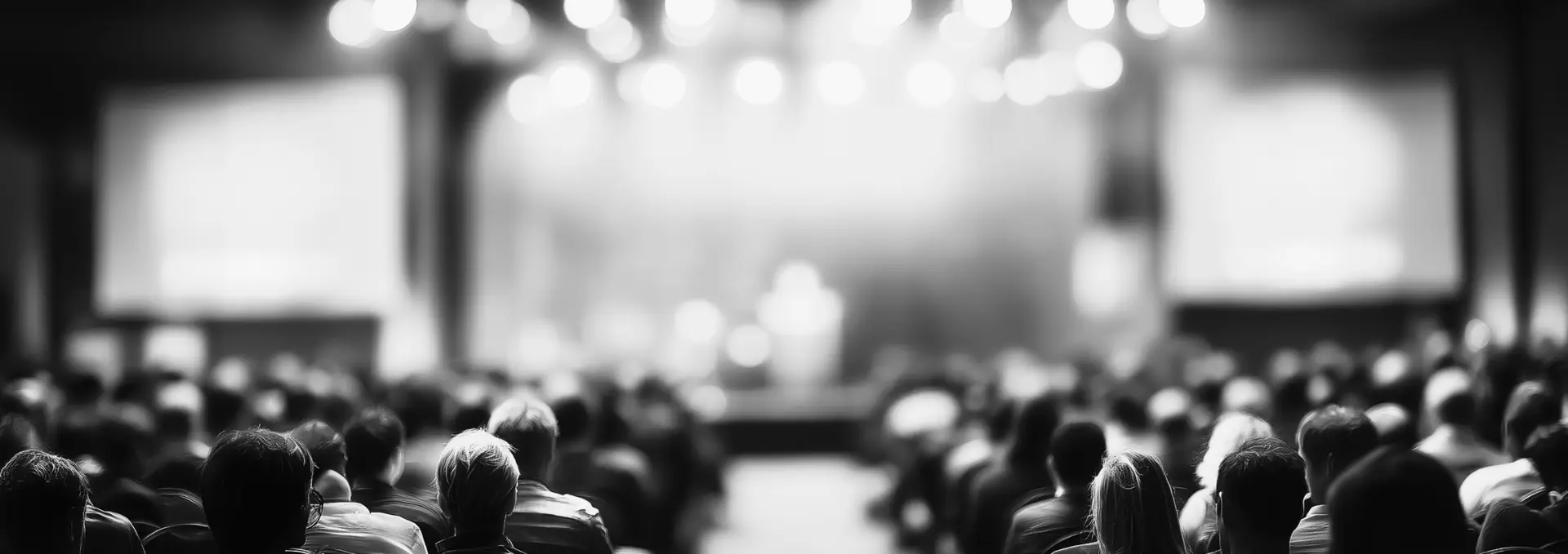 Audience at a conference in a large hall