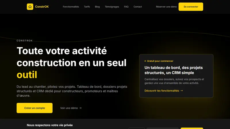 Aperçu du site ConstrOK